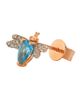 Bee Goddess Women's Honey 14K Rose Gold, Blue Topaz & 0.02 TCW Diamond Bee Stud Earring - 3