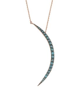 Bee Goddess Women's Star Light 14K Rose Gold & 0.77 TCW Diamond Crescent Pendant Necklace