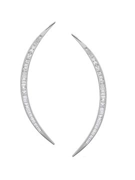 Bee Goddess Women's Star Light Crescent 18K White Gold & 1.95 TCW Diamond Drop Earrings