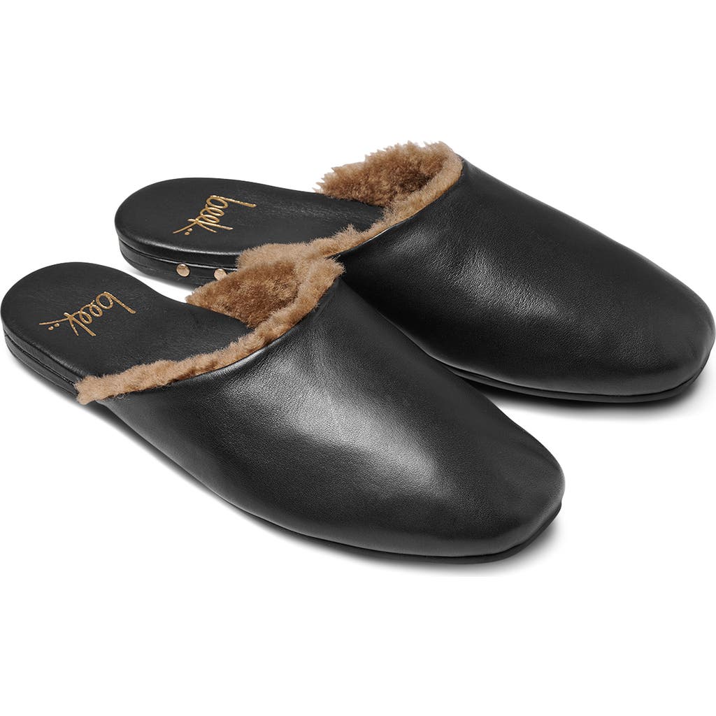 Beek - Blackbird Leather Mule with Genuine Shearling Trim