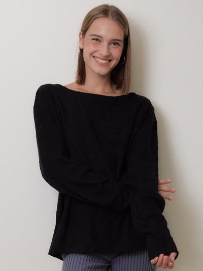 beirut BOAT NECK KNIT LONG SLEEVE (BLACK)