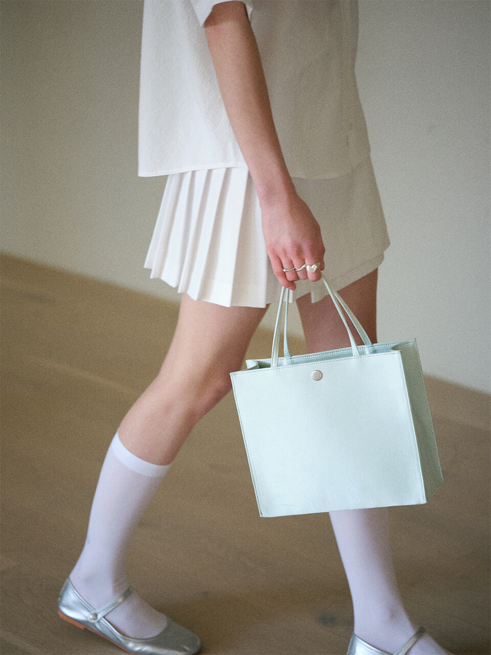 beirut Lady Glossy Satin Tote Bag_Mint