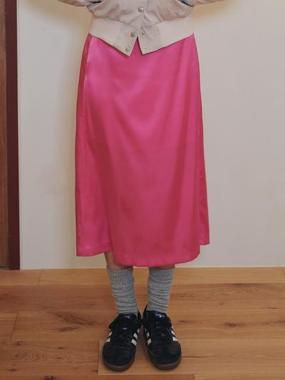 beirut Mermaid Satin Skirt [Fushia]