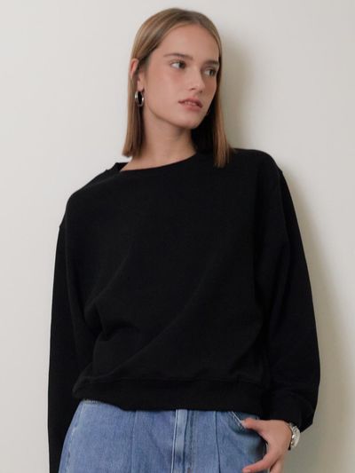 beirut PLAIN SWEAT SHIRT (BLACK)