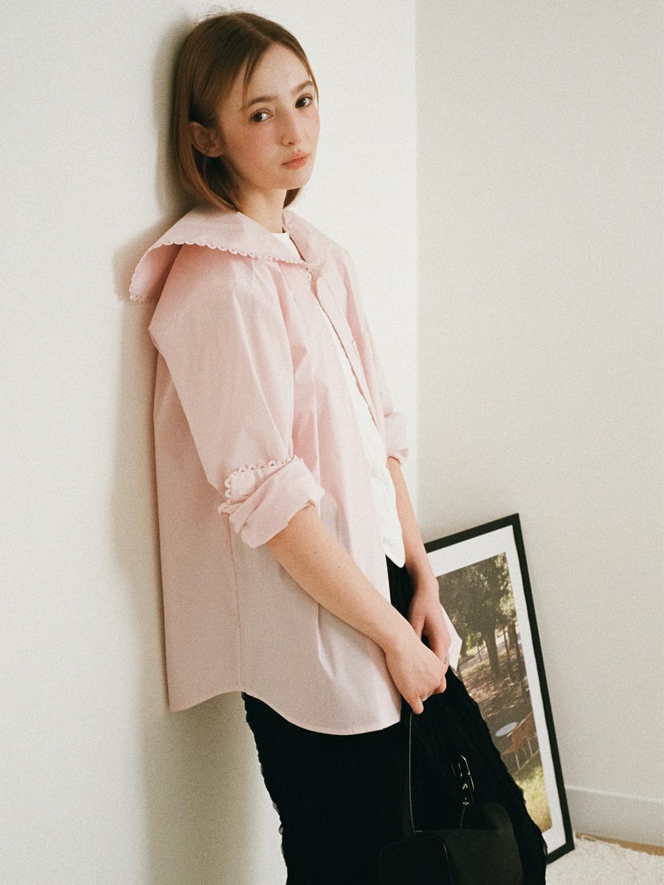 beirut SCALLOP LACE SAILOR BLOUSE [PINK]