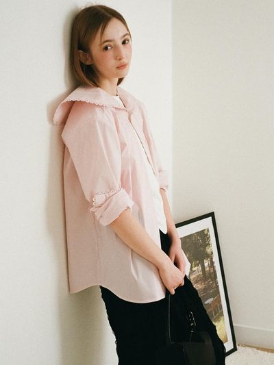 beirut SCALLOP LACE SAILOR BLOUSE [PINK]