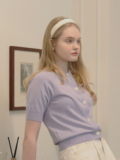 beirut Suburb Girl Half Sleeve Cardigan (Lavender)