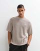 Belier Belier leon crochet knit T-shirt in taupe-Brown - 4