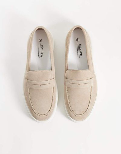 Belier Belier monoco textured loafers in taupe-Brown