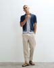 Belier Belier panelled zip up knit polo in navy - 3