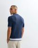 Belier Belier panelled zip up knit polo in navy - 4