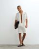 Belier Belier revere collar logo patch crochet shirt in white - part of a set - 2