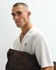 Belier Belier revere collar logo patch crochet shirt in white - part of a set - 3