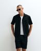 Belier Belier short sleeve textured seersucker shirt in black - part of a set - 3