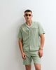 Belier Belier short sleeve textured seersucker shirt in sage - part of a set-Green - 2