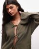Belier Belier soft touch tie front long sleeve shirt in olive - part of a set-Green - 1