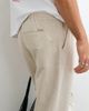 Belier Belier straight leg pull-on linen mix pants in oatmeal-Neutral - 3