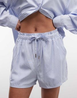 Belier Belier striped paperbag waist shorts in blue & white - part of a set-Multi