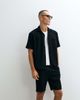 Belier Belier textured seersucker shorts in black - part of a set - 1