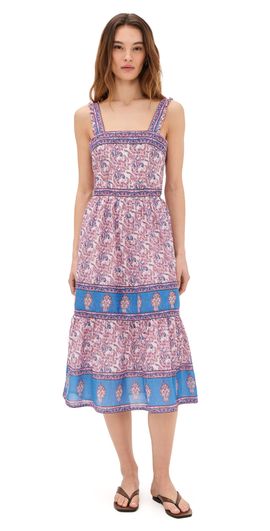 Bell Bell Ophelia Midi Dress Pink and Blue