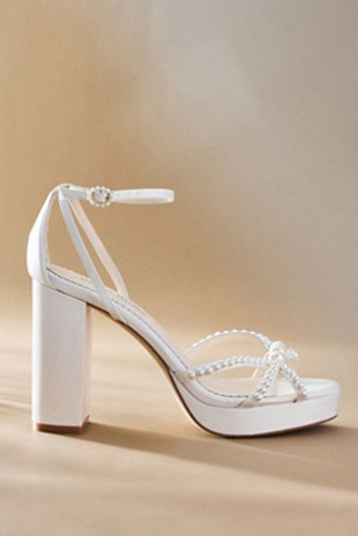 Bella Belle Lola Pearl Open-Toe Platform Block Heels