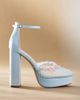 Bella Belle Monica Blue Tulle Floral Platform Heels - 1