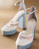 Bella Belle Monica Blue Tulle Floral Platform Heels - 2
