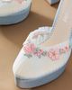 Bella Belle Monica Blue Tulle Floral Platform Heels - 3