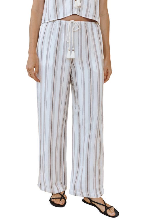 Bella Dahl Bella Dahl Beach Stripe Linen Blend Drawstring Pants