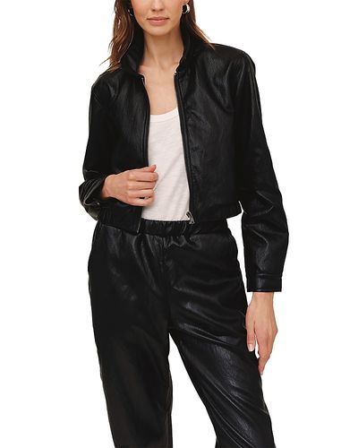 Bella Dahl Bella Dahl Faux Leather Cropped Bomber Jacket