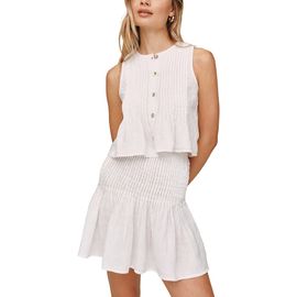 Bella Dahl Bella Dahl Pintuck Peplum Sleeveless Linen Shirt