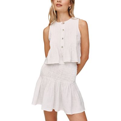 Bella Dahl Bella Dahl Pintuck Peplum Sleeveless Linen Shirt