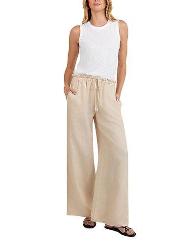 Bella Dahl Bella Dahl Ruffle Waist Wide Leg Linen Pants