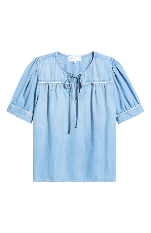 Bella Dahl Bella Dahl Scallop Trim Tie Front Chambray Top