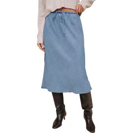 Bella Dahl Bella Dahl Tie Waist Denim Bias Midi Skirt