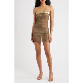 Bella Venice Bella Venice Chyler Camo Print Sequin Strapless Minidress 