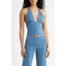 Bella Venice Bella Venice Jade Knit Plunge Halter Neck Top