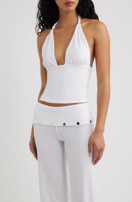 Bella Venice Bella Venice Jade Knit Plunge Halter Top