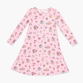 Bellabu Bear Bellabu Bear Kids' Candy Cane Lane Long Sleeve Dress 