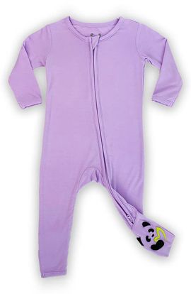 Bellabu Bear Bellabu Bear Kids' Lavender Fitted One-Piece Convertible Footie Pajamas 