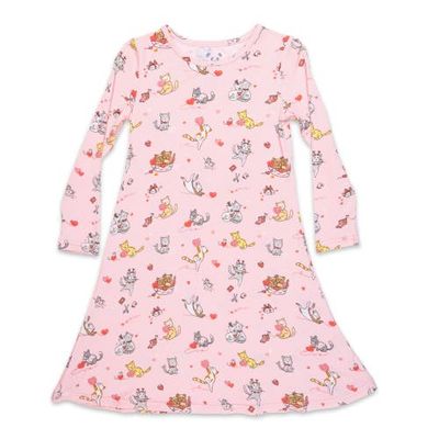 Bellabu Bear Bellabu Bear Kids' Love Kittens Long Sleeve Dress 