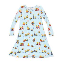 Bellabu Bear Bellabu Bear Kids' Merry Minions Holiday Long Sleeve Dress 