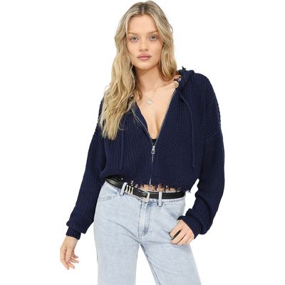 Belle & Bloom Belle & Bloom Another Love Fringe Zip Knit