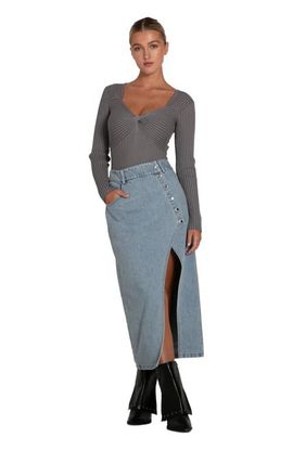 Belle & Bloom Belle & Bloom Can't Forget You Denim Midi Skirt