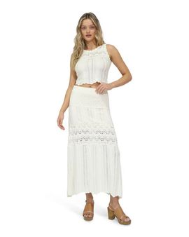 Belle & Bloom Belle & Bloom Harvest Haze Crochet Maxi Skirt