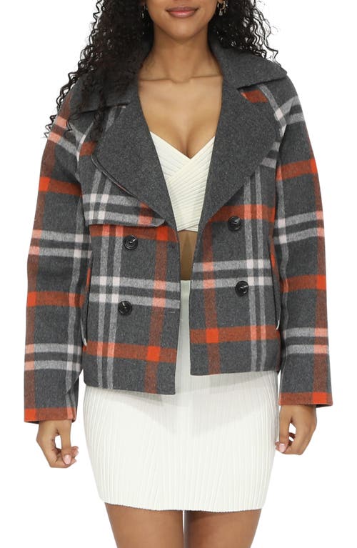 Belle & Bloom Belle & Bloom I'm Yours Plaid Wool Blend Peacoat