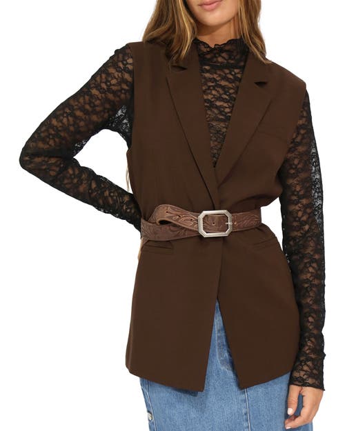 Belle & Bloom Belle & Bloom Stand By Me Embossed Leather Belt