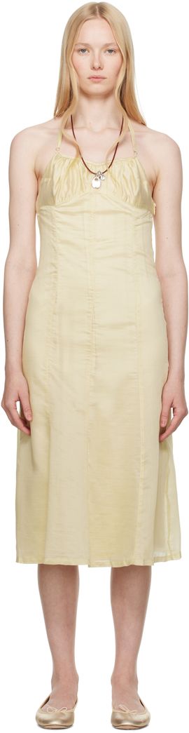 Belle Anna Belle Anna Yellow Flore Midi Dress