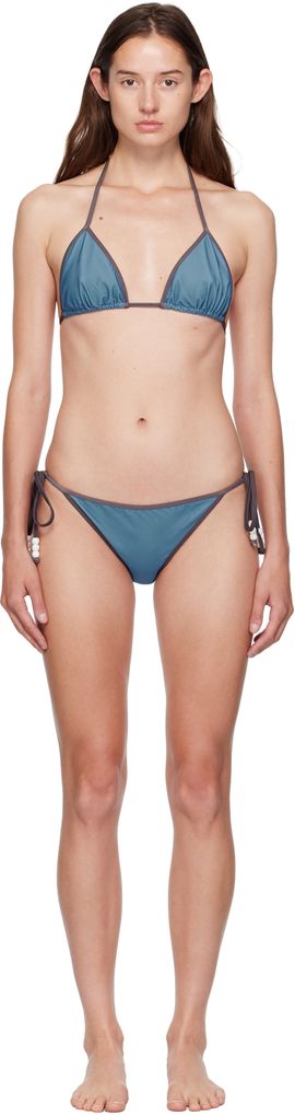Bellini Bikini Bellini Bikini SSENSE Exclusive Blue & Brown Daphne Bikini