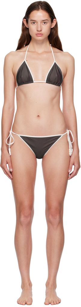 Bellini Bikini Bellini Bikini SSENSE Exclusive Brown & White Daphne Bikini